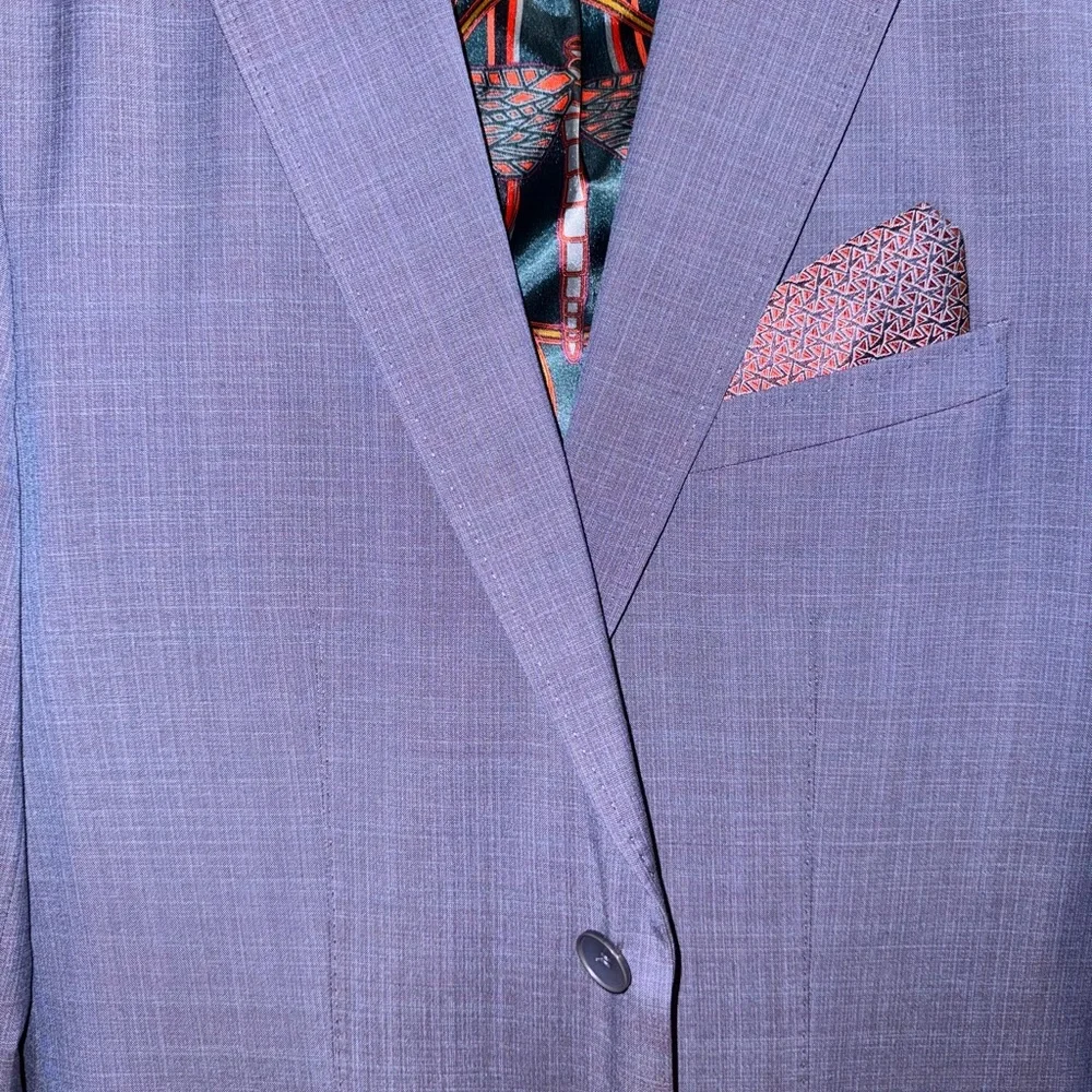 Ted Baker Lilac color wool Suit Stylish Blazer and Trousers Set 40R/32R - Picture 11 of 15